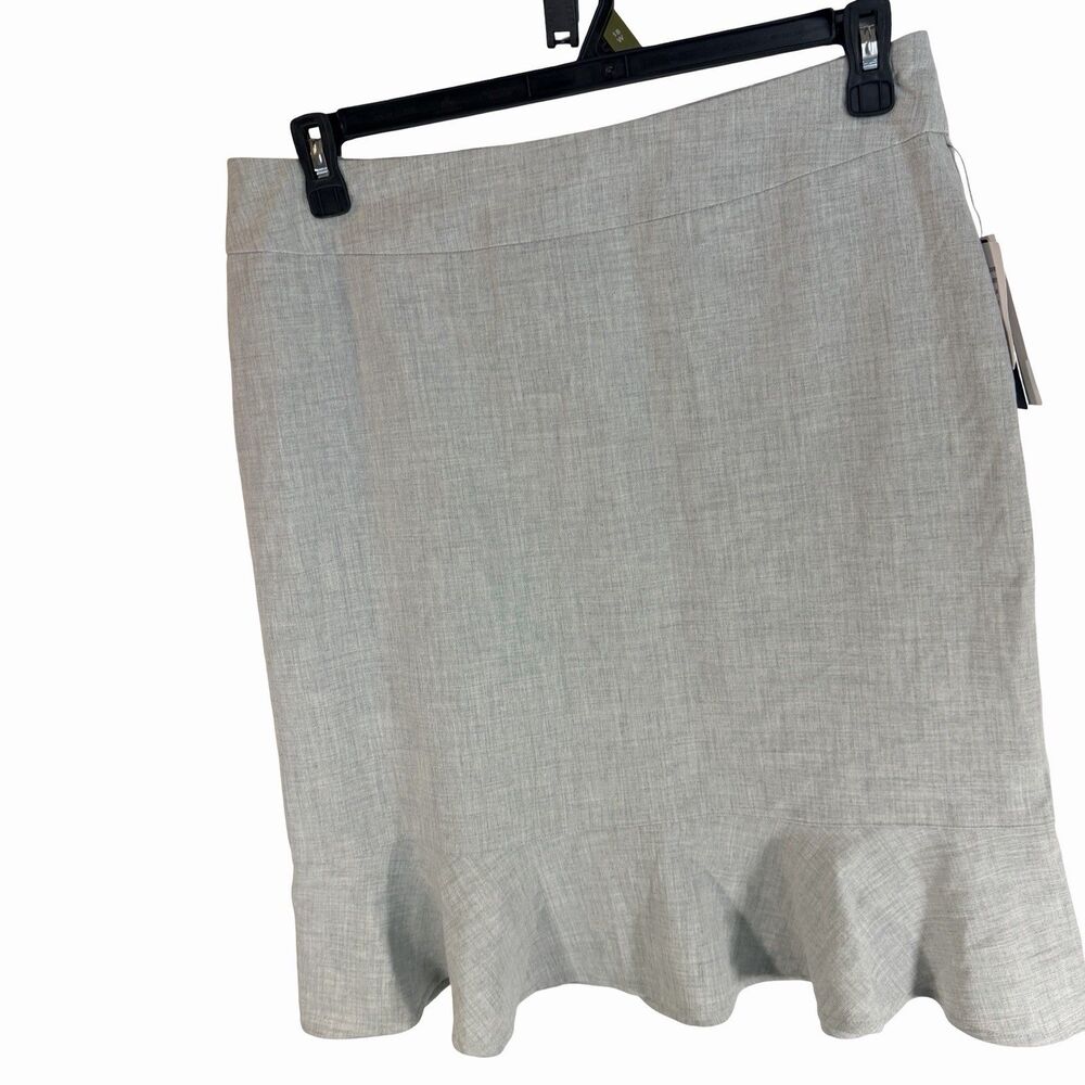 Violets And Roses Skirt Women's Size 14 Heather Light Gray Lola Ruffle Midi NEW